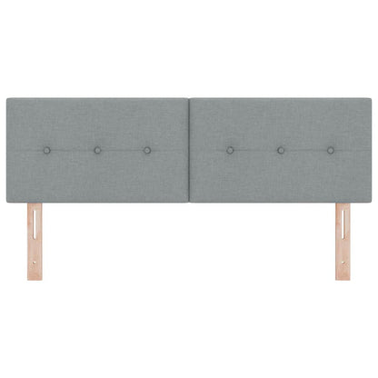 LED Kopfteil mit LED-Lichtleisten Hellgrau 160 cm Stoff
