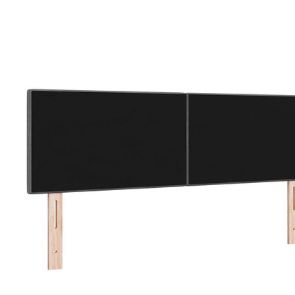 LED Kopfteil mit LED-Lichtleisten Dunkelgrau 160 cm Stoff