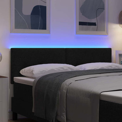 LED Kopfteil mit LED-Lichtleisten Schwarz 160 cm Stoff