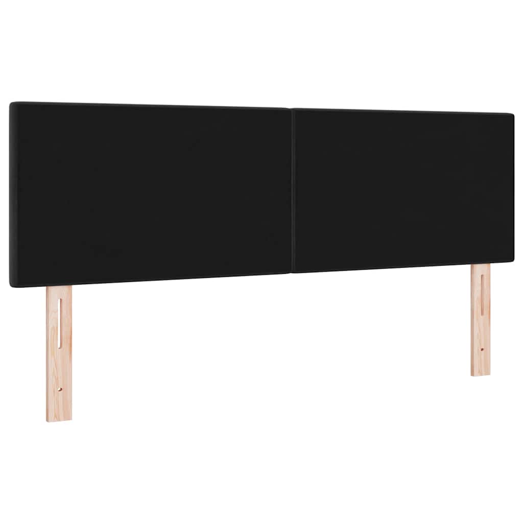 LED Kopfteil mit LED-Lichtleisten Schwarz 160 cm Samt