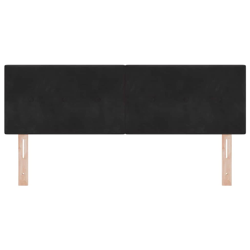 LED Kopfteil mit LED-Lichtleisten Schwarz 160 cm Samt