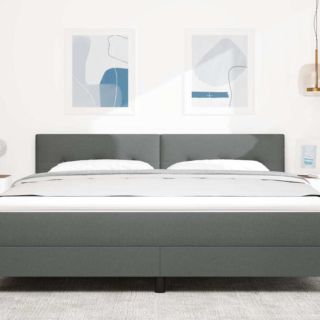 LED Kopfteil mit LED-Lichtleisten Dunkelgrau 180 cm Stoff