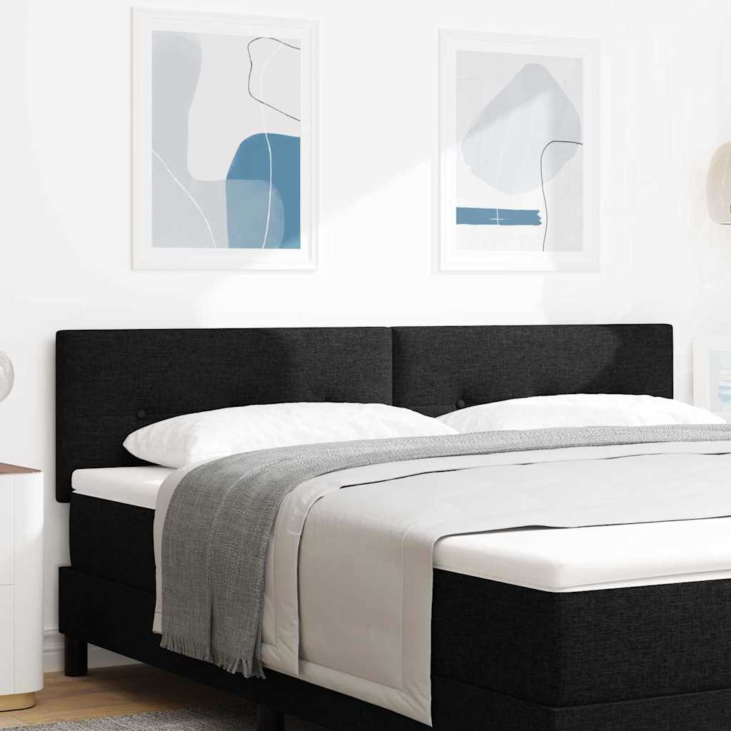 LED Kopfteil mit LED-Lichtleisten Schwarz 180 cm Stoff