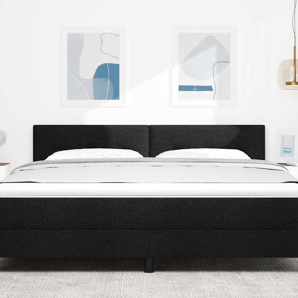 LED Kopfteil mit LED-Lichtleisten Schwarz 180 cm Stoff