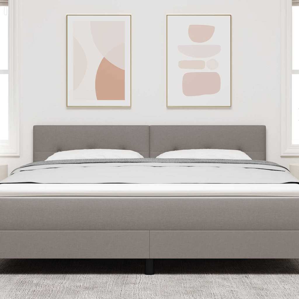 LED Kopfteil mit LED-Lichtleisten Taupe 180 cm Stoff
