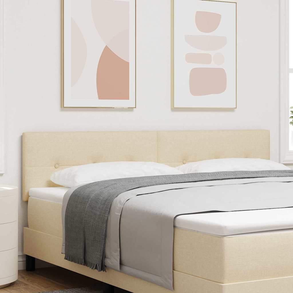 LED Kopfteil mit LED-Lichtleisten Creme 180 cm Stoff