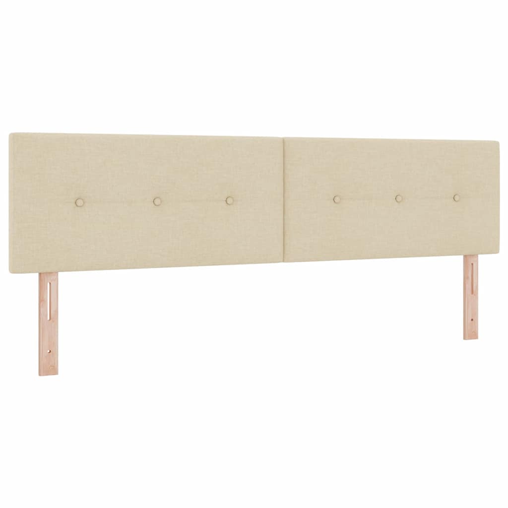 LED Kopfteil mit LED-Lichtleisten Creme 180 cm Stoff