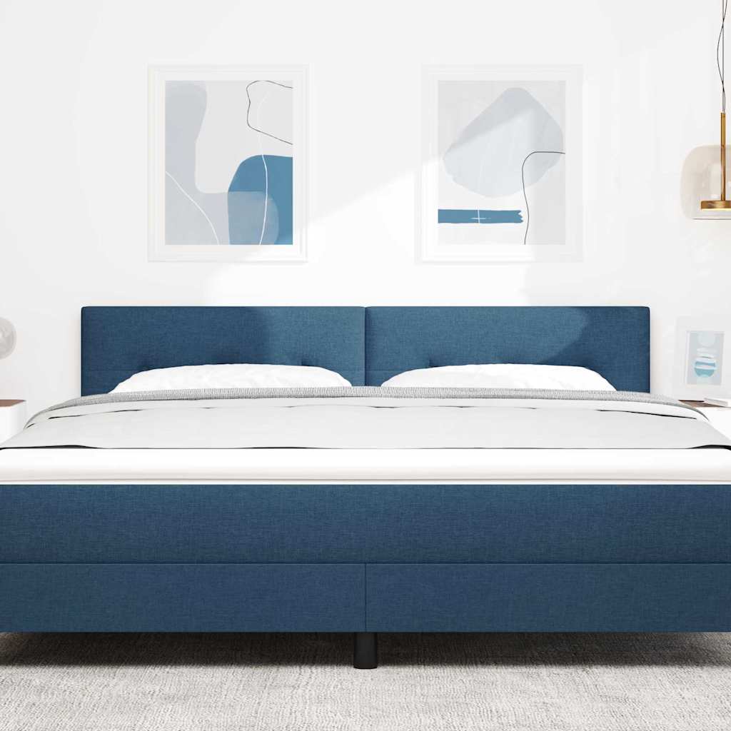 LED Kopfteil mit LED-Lichtleisten Blau 180 cm Stoff