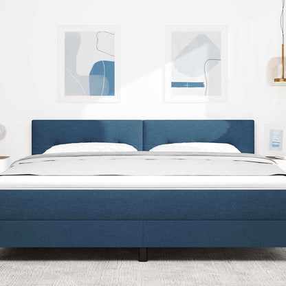 LED Kopfteil mit LED-Lichtleisten Blau 180 cm Stoff