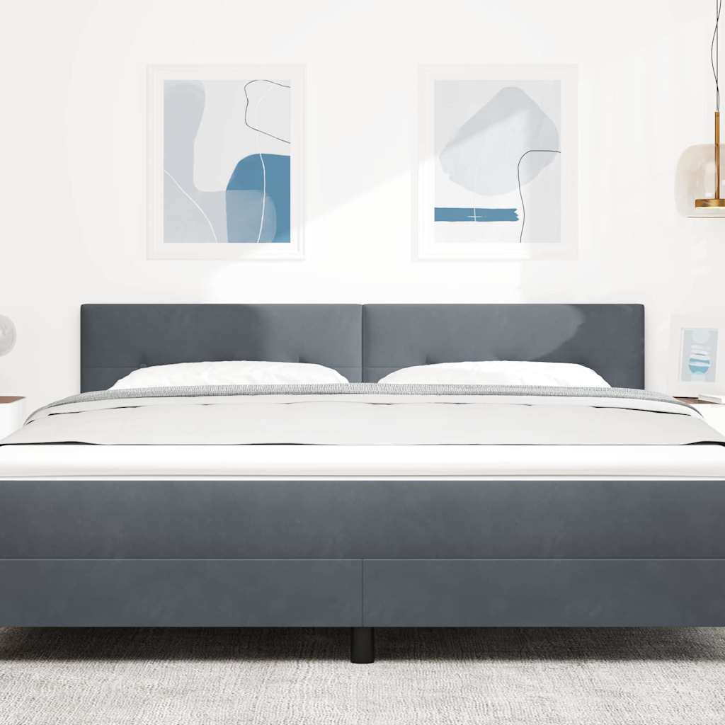 LED Kopfteil mit LED-Lichtleisten Grau 180 cm Samt