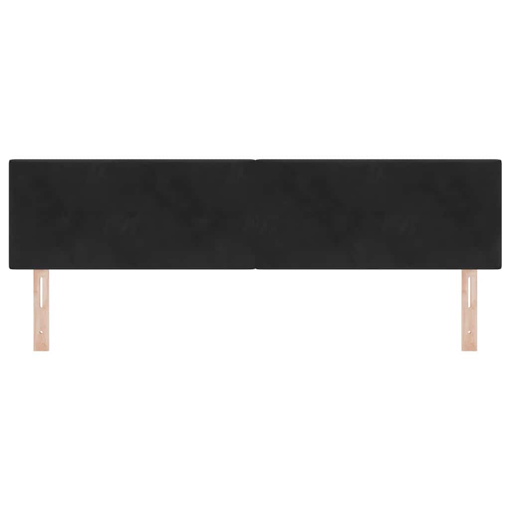 LED Kopfteil mit LED-Lichtleisten Schwarz 180 cm Samt