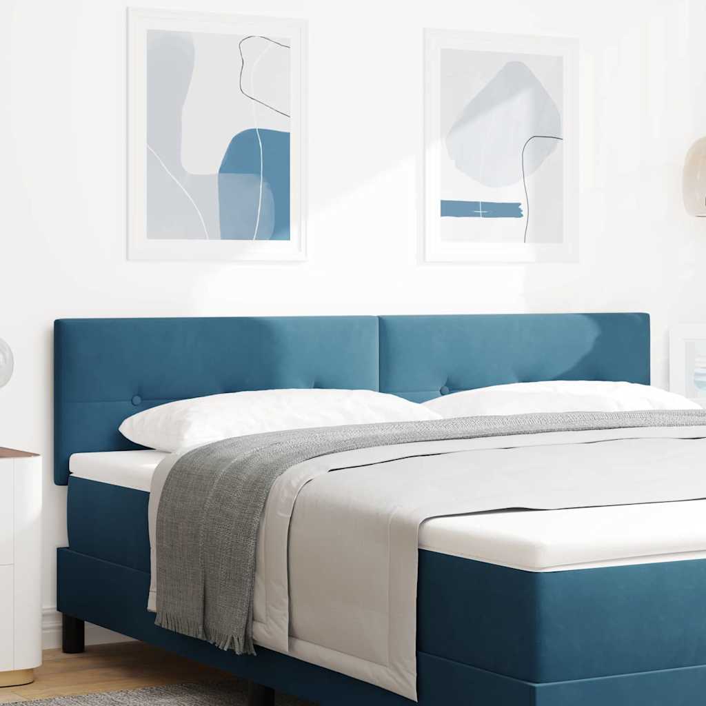 LED Kopfteil mit LED-Lichtleisten Blau 180 cm Samt
