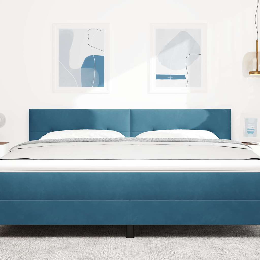 LED Kopfteil mit LED-Lichtleisten Blau 180 cm Samt