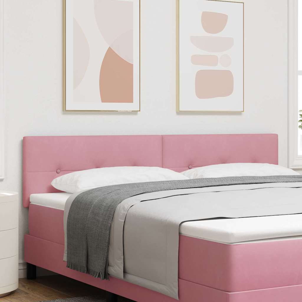 LED Kopfteil mit LED-Lichtleisten Rosa 180 cm Samt