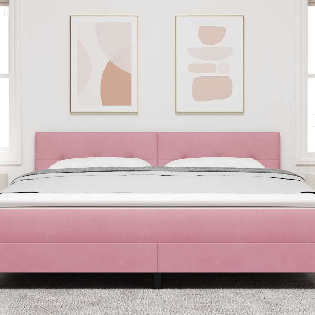 LED Kopfteil mit LED-Lichtleisten Rosa 180 cm Samt