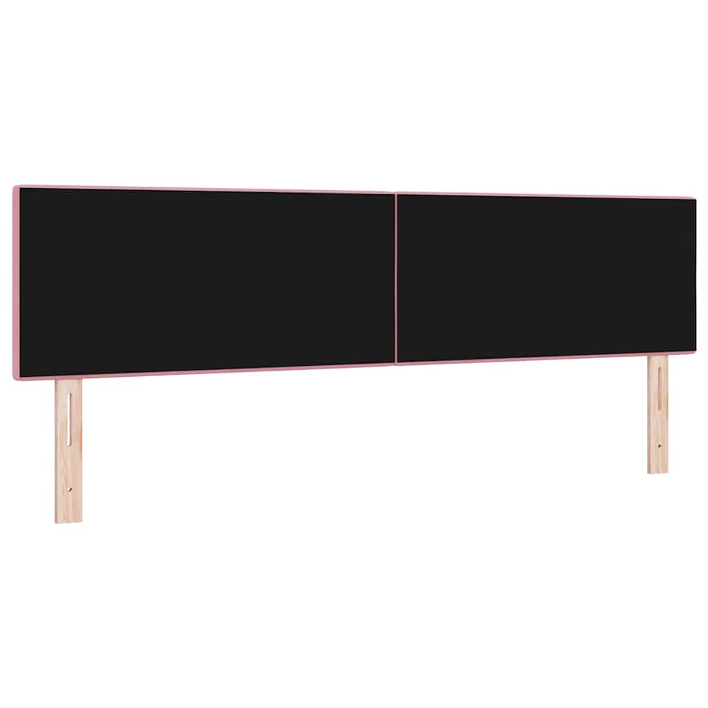 LED Kopfteil mit LED-Lichtleisten Rosa 180 cm Samt