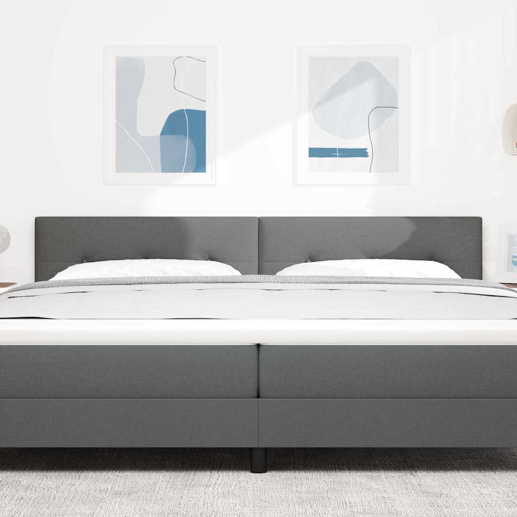 LED Kopfteil mit LED-Lichtleisten Dunkelgrau 200 cm Stoff