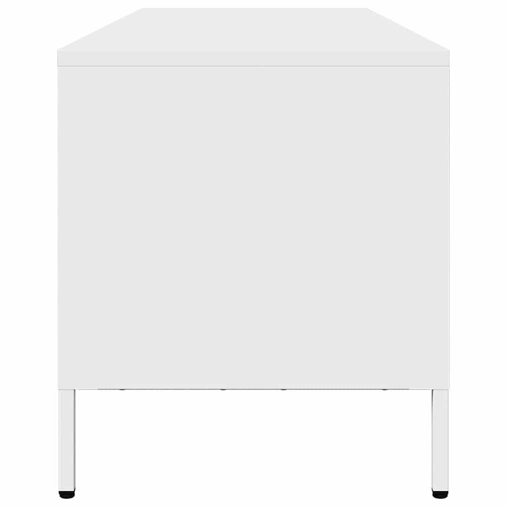 Meuble TV blanc 202x39x43,5 cm acier laminé à froid