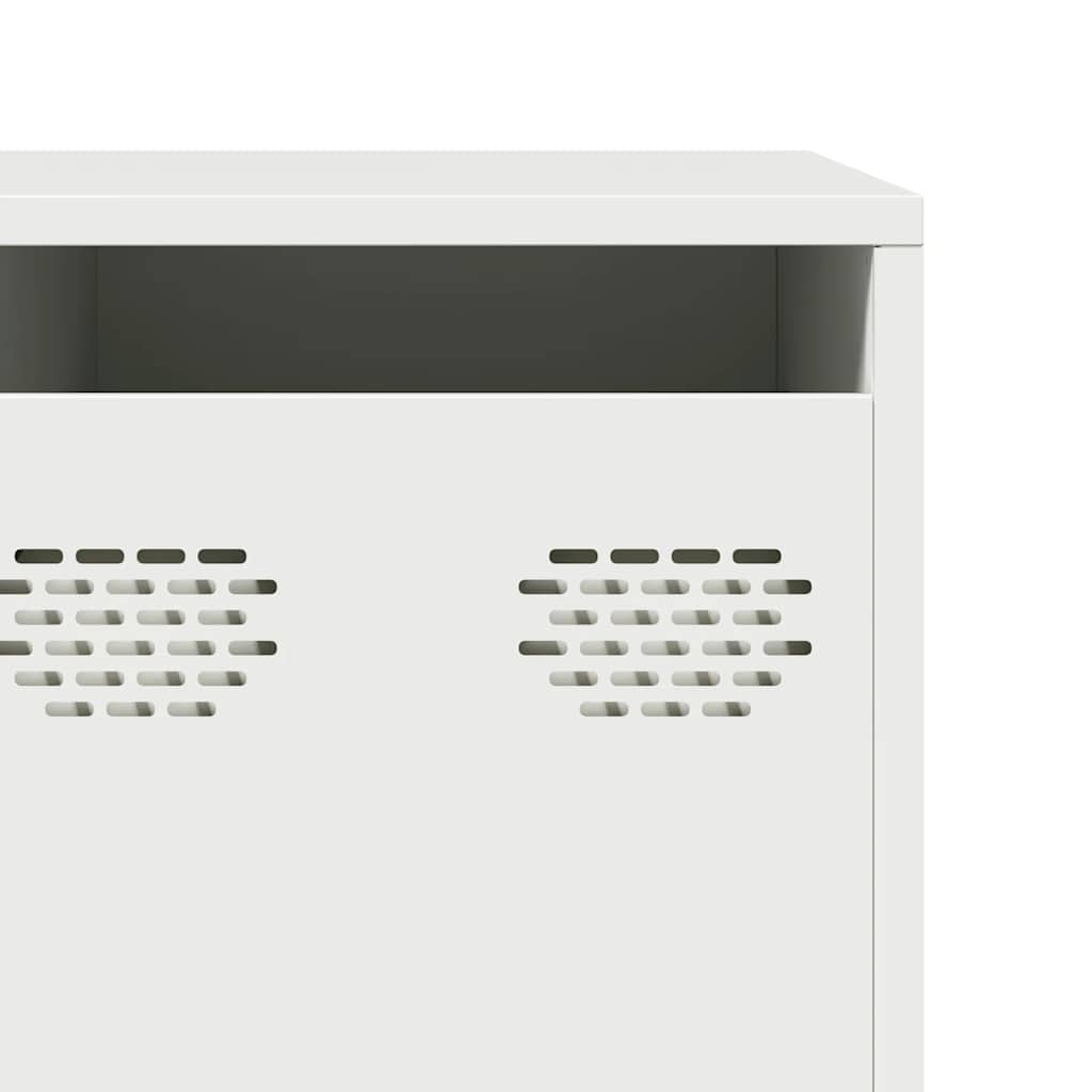 Meuble TV blanc 202x39x43,5 cm acier laminé à froid