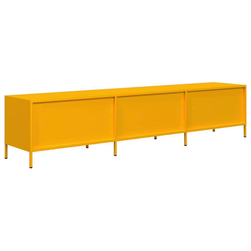 Meuble TV jaune moutarde 202x39x43,5 cm Acier laminé à froid