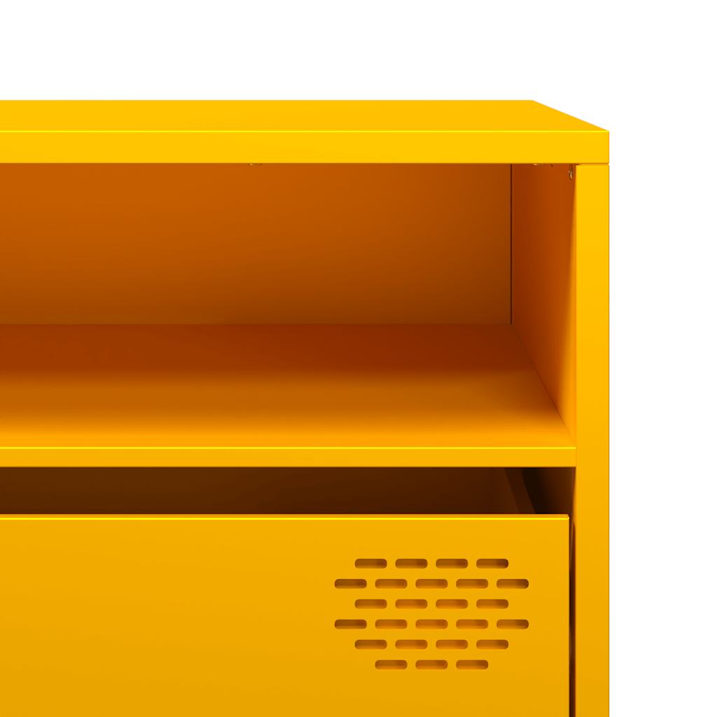 Meuble TV jaune moutarde 202x39x43,5 cm Acier laminé à froid
