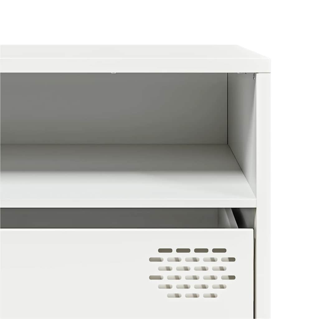 Meuble TV blanc 202x39x43,5 cm acier laminé à froid