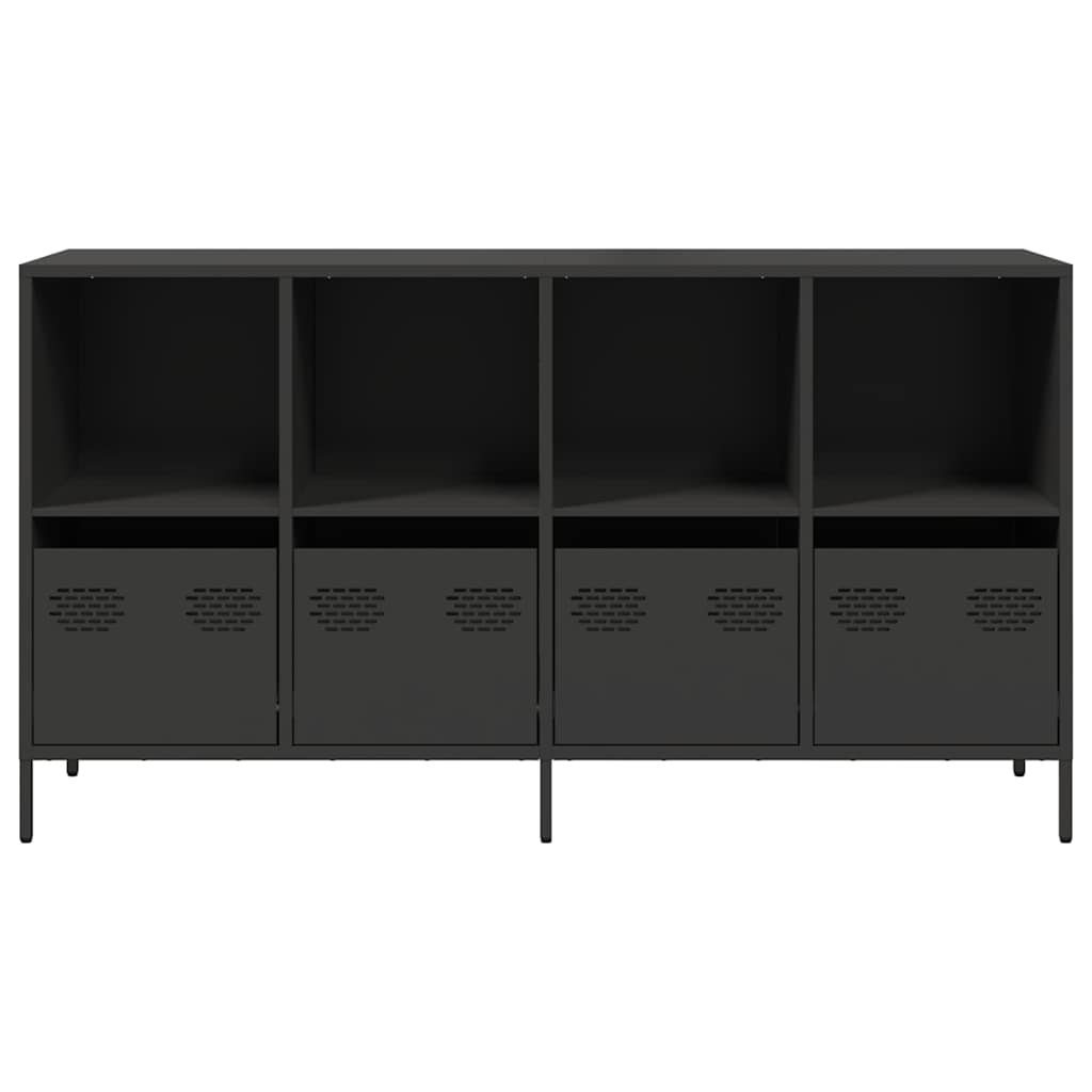 Sideboard Schwarz 135x39x73,5 cm Kaltgewalzter Stahl