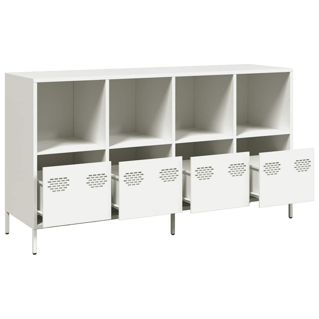 Sideboard Weiß 135x39x73,5 cm Kaltgewalzter Stahl