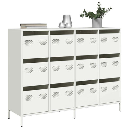 Sideboard Weiß 135x39x103,5 cm Kaltgewalzter Stahl