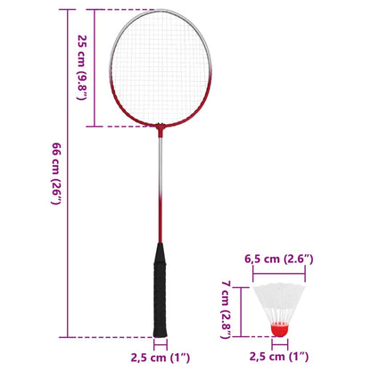 Badminton-Set mit 4 Schlägern und Netz 620x151 cm