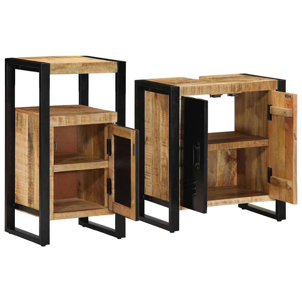 Badezimmermöbel-Set 2 stk. Braun und Schwarz 55 x 35 x 60 cm