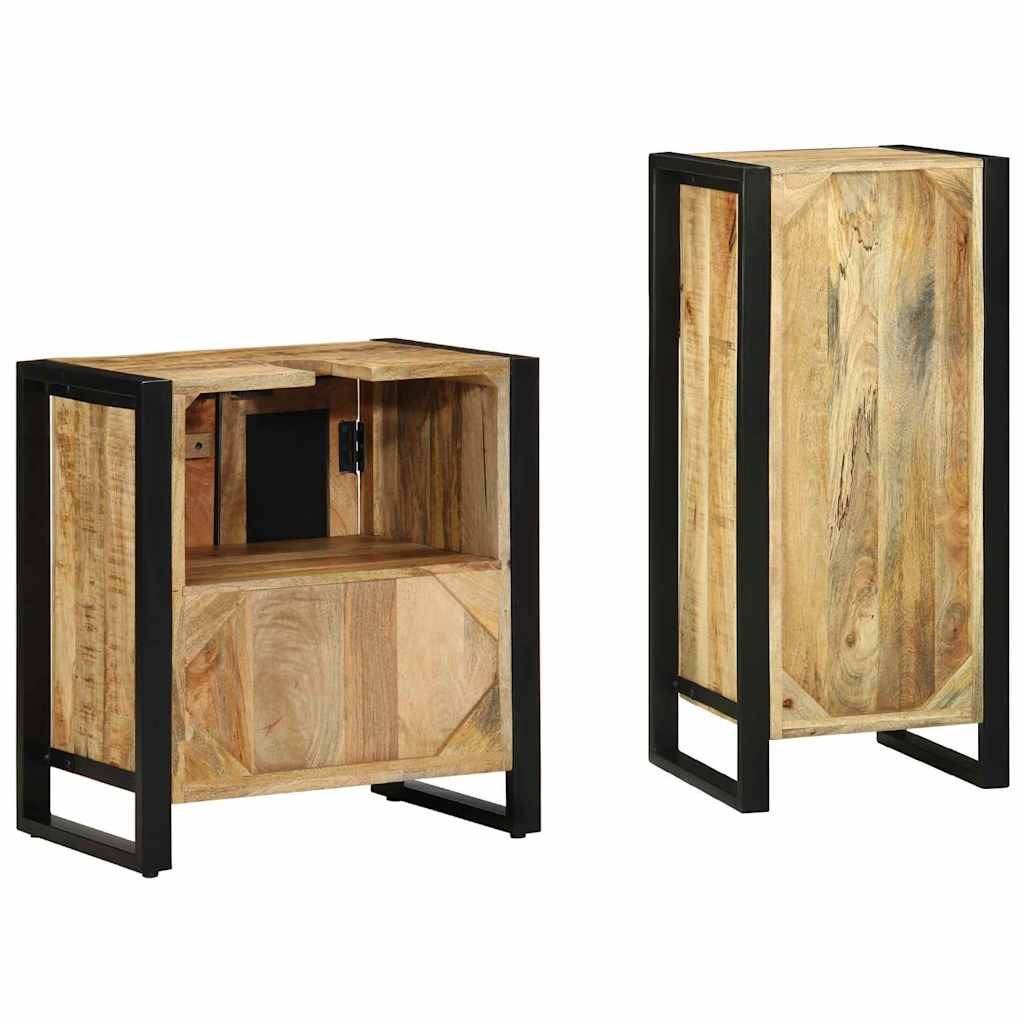 Badezimmermöbel-Set 2 stk. Braun und Schwarz 40 x 35 x 90 cm