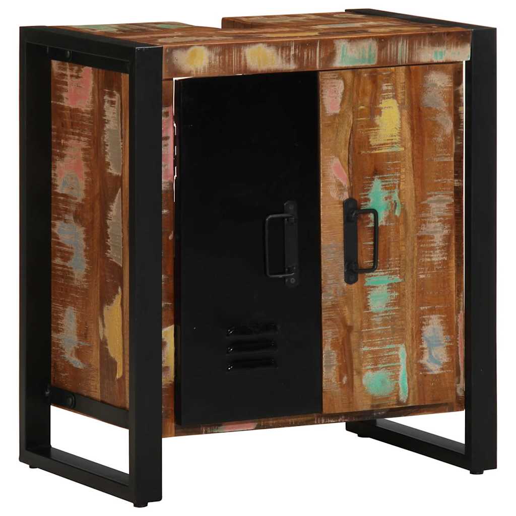 Badezimmermöbel Set mit Regal mit Tür 2 pcs Massives Altholz