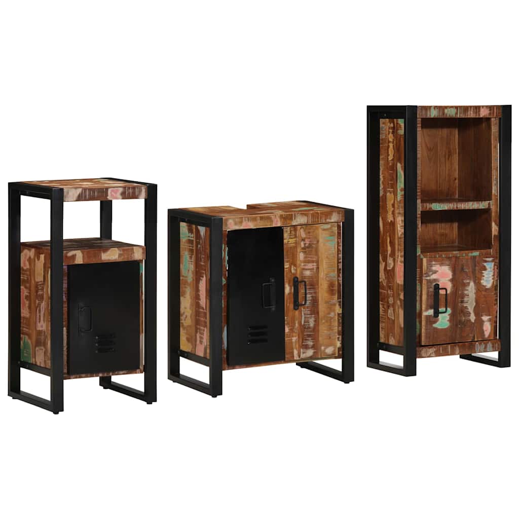 Badezimmermöbel-Set mit Regal 3 pcs Braun Massivholz Mango