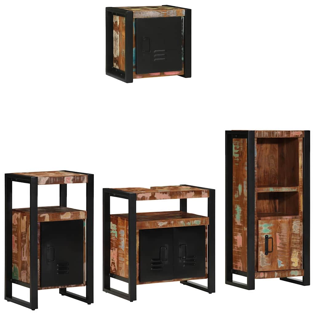 Badezimmermöbel-Set mit Regal 4 pcs Braun Massivholz Mango