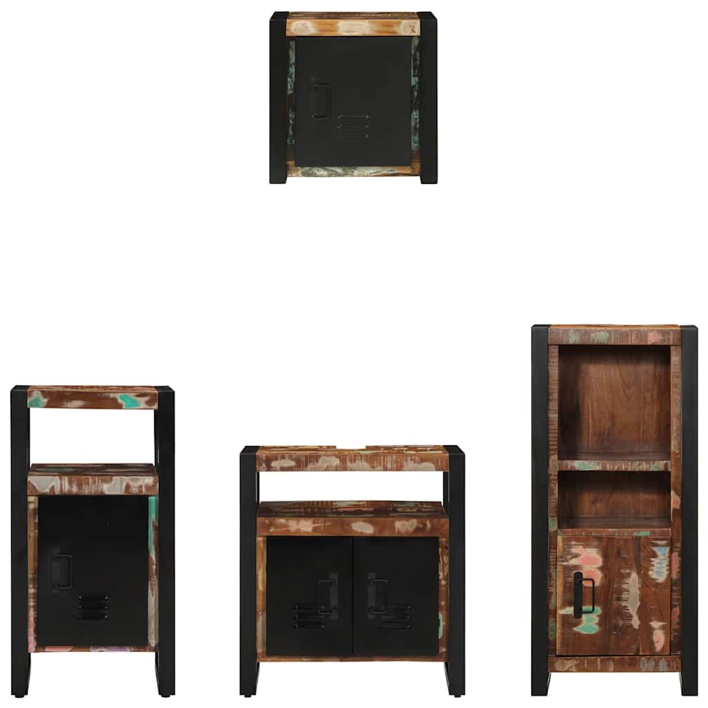 Badezimmermöbel-Set mit Regal 4 pcs Braun Massivholz Mango