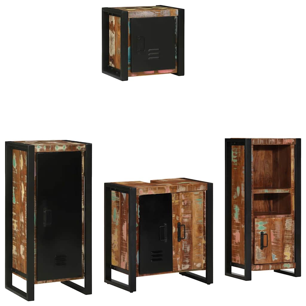 Badezimmermöbel-Set mit Regal 4 pcs Braun Massivholz Mango