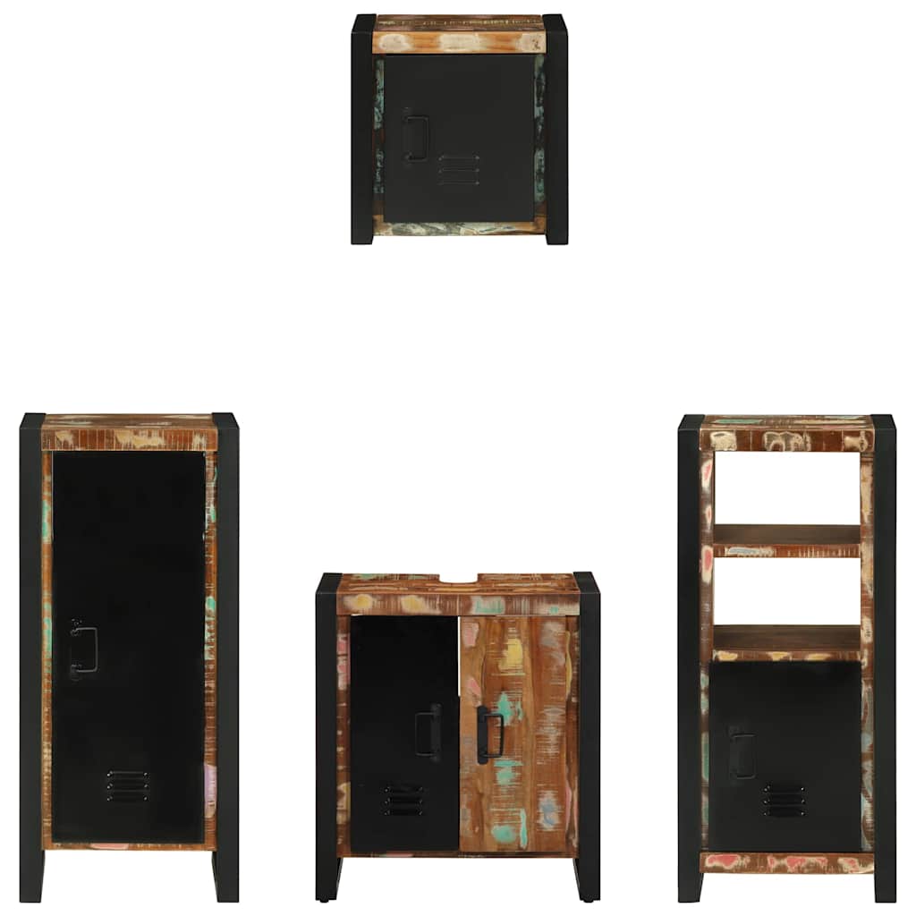 Badezimmermöbel-Set mit Regal 4 pcs Braun Massivholz Mango