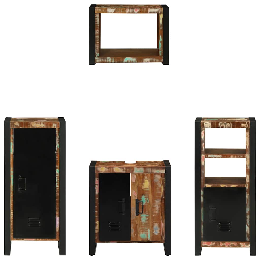 Badezimmermöbel-Set mit Regal 4 pcs Braun Massivholz Mango