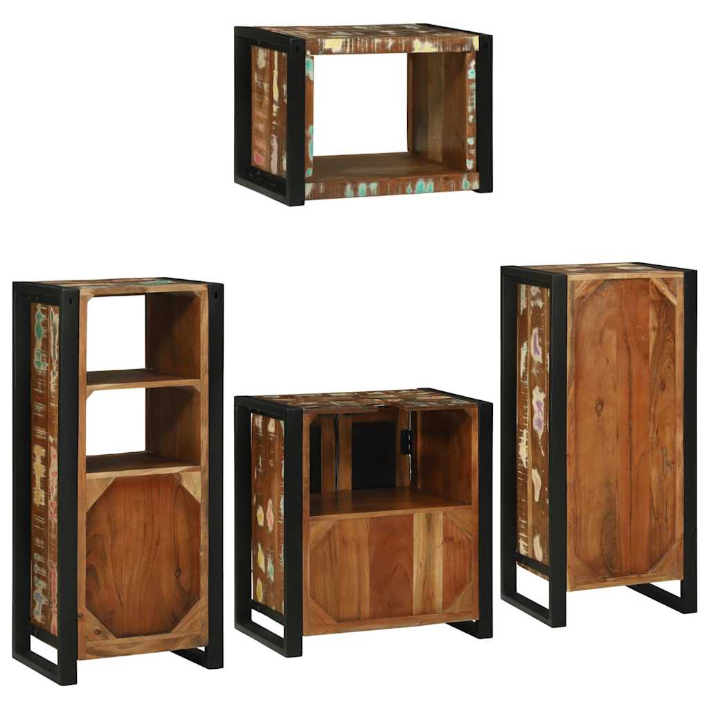 Badezimmermöbel-Set 4 stk. Mehrfarbig 55 x 35 x 60 cm