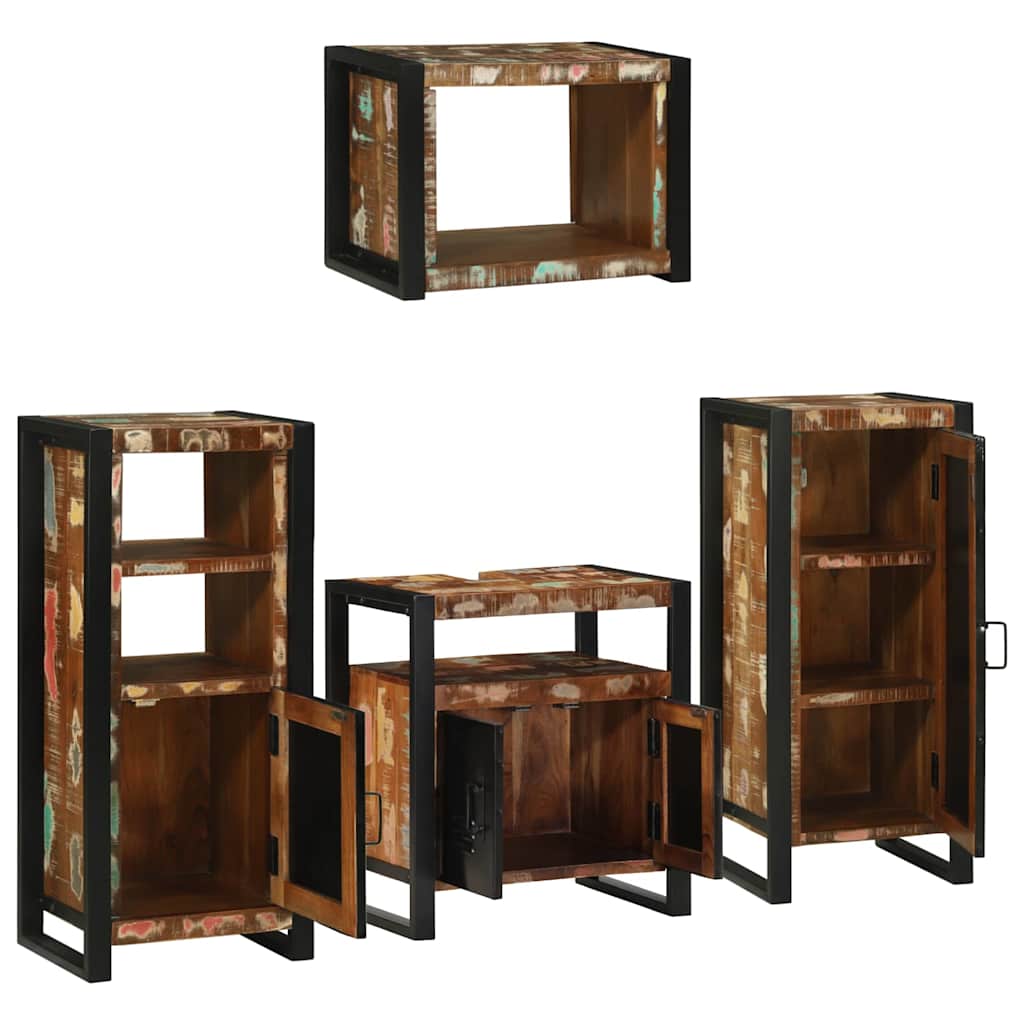 Badezimmermöbel-Set 4 stk. Mehrfarbig 55 x 35 x 60 cm