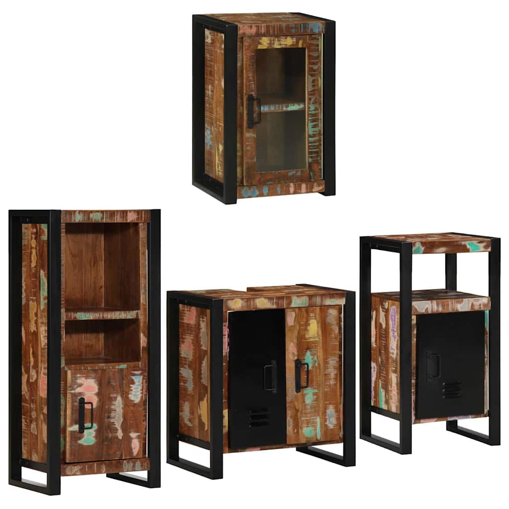 Badezimmermöbel-Set 4 stk. Mehrfarbig 55 x 35 x 60 cm
