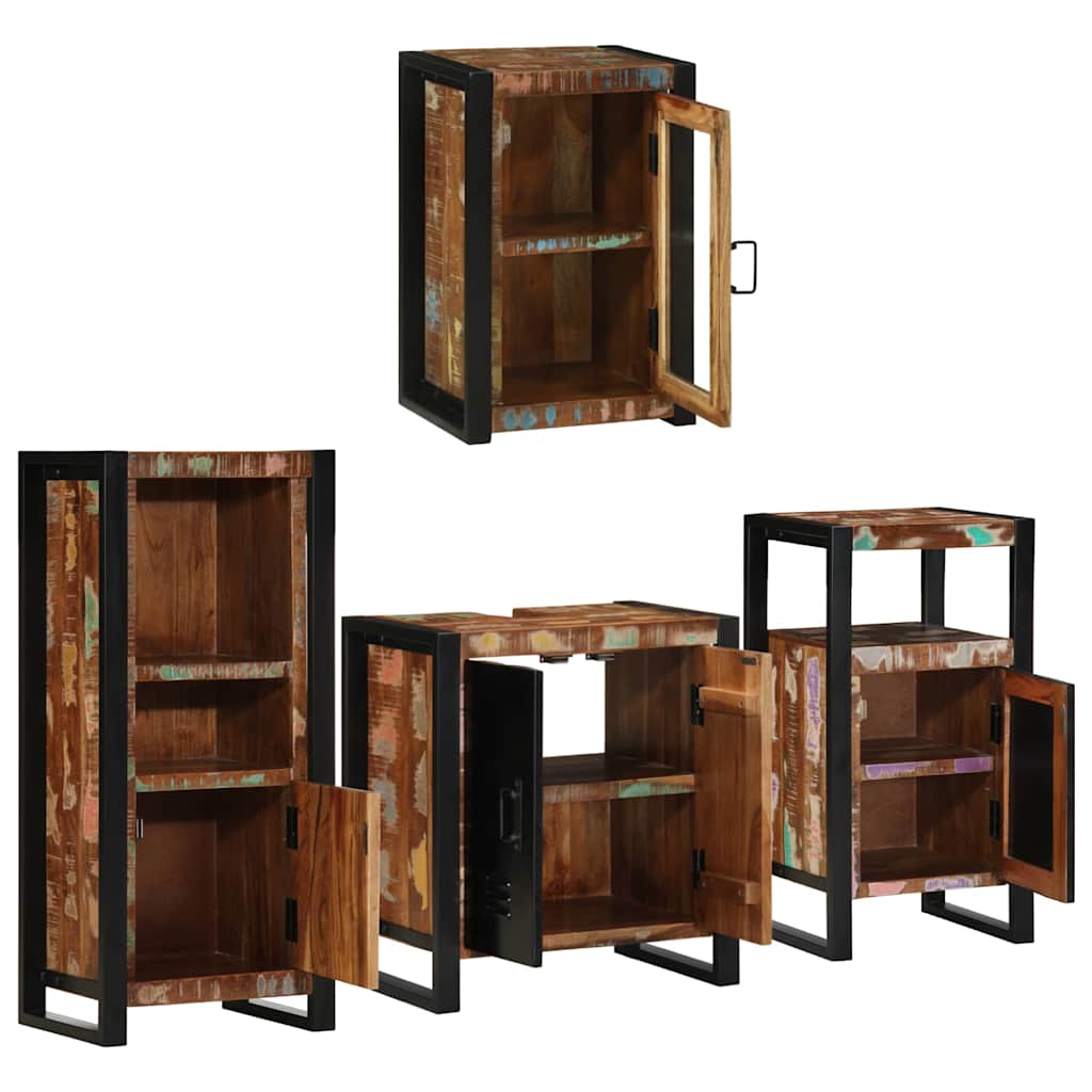 Badezimmermöbel-Set 4 stk. Mehrfarbig 55 x 35 x 60 cm