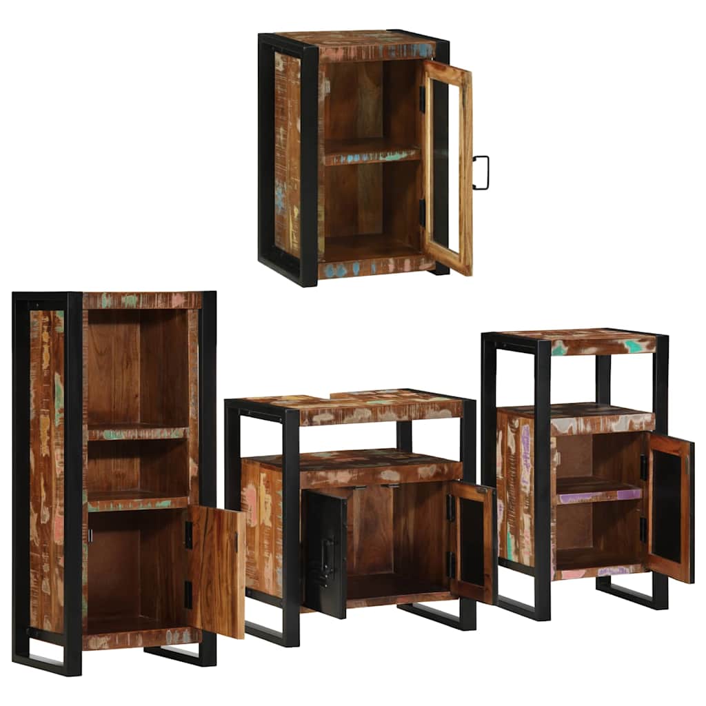 Badezimmermöbel-Set 4 stk. Mehrfarbig 55 x 35 x 60 cm