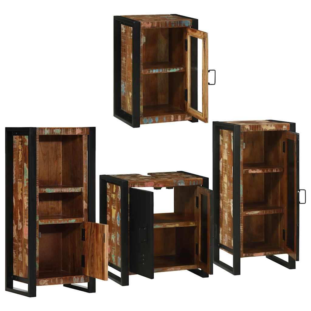 Badezimmermöbel-Set 4 stk. Mehrfarbig 55 x 35 x 60 cm