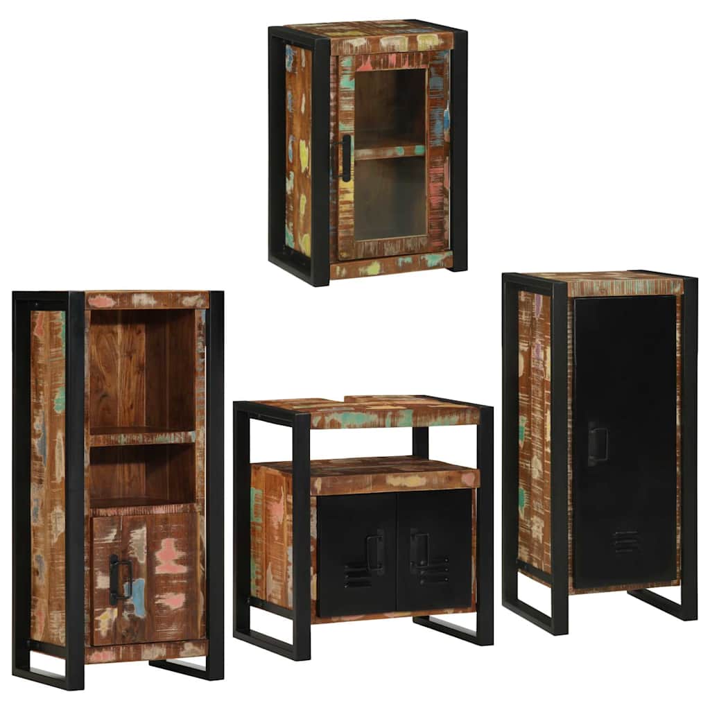 Badezimmermöbel-Set 4 stk. Mehrfarbig 55 x 35 x 60 cm