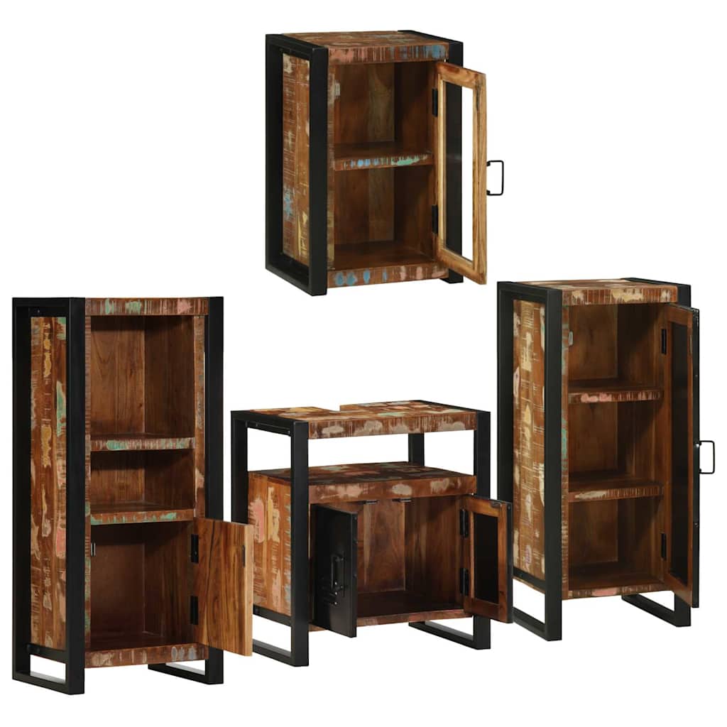 Badezimmermöbel-Set 4 stk. Mehrfarbig 55 x 35 x 60 cm