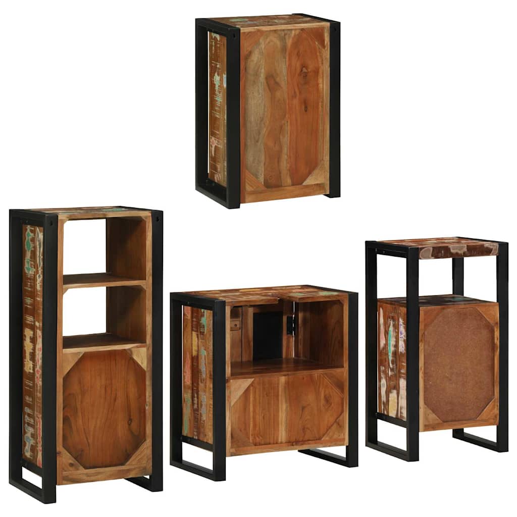 Badezimmermöbel-Set 4 stk. Mehrfarbig 55 x 35 x 60 cm