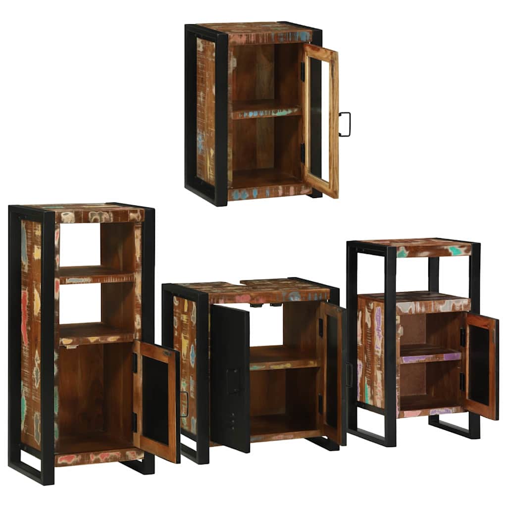 Badezimmermöbel-Set 4 stk. Mehrfarbig 55 x 35 x 60 cm