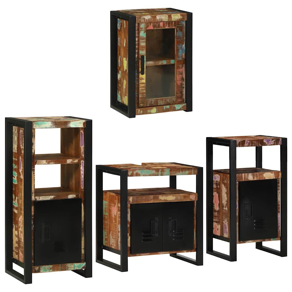 Badezimmermöbel-Set 4 stk. Mehrfarbig 55 x 35 x 60 cm
